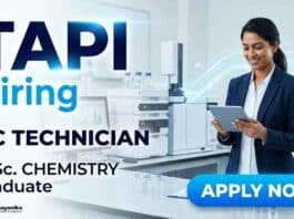 Quality Control Jobs at TAPI Careers for M.Sc. Chemistry professionals in pharmaceutical manufacturing