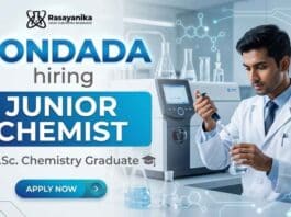Junior Chemist Jobs at Bondada Careers for Chemistry Jobs in Rampally
