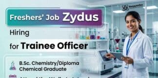 Chemistry Fresher Job at Zydus Careers for Trainee Jobs in API Manufacturing