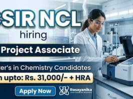 CSIR NCL Recruitment Offering Project Associate Jobs in Advanced Chemistry Research
