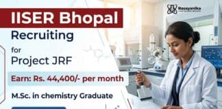 JRF Vacancy at IISER Bhopal Recruitment for Chemistry Research Jobs in organic chemistry project
