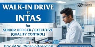 Intas Walk In Drive for Quality Control Jobs | Chemistry Jobs Opportunity Quality Control Jobs at Intas Careers Walk In Drive Ahmedabad Pharmaceutical Hiring