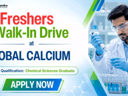 Chemistry Freshers Job at Global Calcium | Walk-In Drive