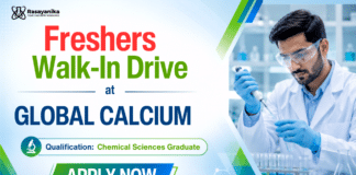 Chemistry Freshers Job at Global Calcium | Walk-In Drive