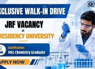 Exclusive Walk-in Drive: Research Fellowship Vacancy at Presidency University | MSc Chemistry Job 2026 Junior Research Fellowship Vacancy at Presidency University 2026