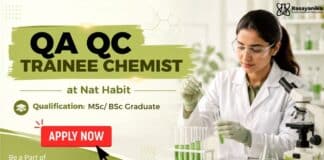 Chemistry Freshers Job at Nat Habit | QA/QC Trainee Role