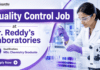 Quality Control Job at Dr. Reddy's | MSc Chemistry Graduates Apply Now