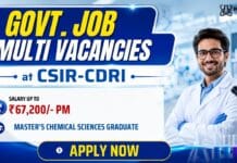 CSIR-CDRI Recruitment: Govt Chemistry Research Jobs
