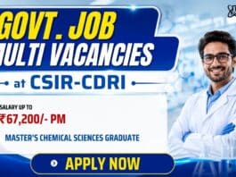 CSIR-CDRI Recruitment: Govt Chemistry Research Jobs