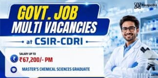 CSIR-CDRI Recruitment: Govt Chemistry Research Jobs
