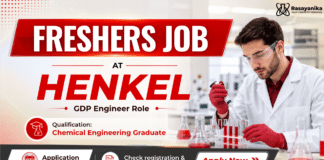 Freshers Chemical Engineering Job at Henkel Bangalore | Apply Now Freshers Chemical Engineering Job at Henkel | GDP Engineer Role