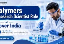 Freshers Chemistry Jobs in Bangalore | Polymers Scientist Role at Dover India Polymers Scientist Jobs at Dover India for Chemistry Freshers