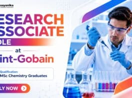 Research Associate Job at Saint Gobain | MSc Chemistry Jobs