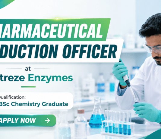 BSc Chemistry Jobs at Ultreze Enzymes | Pharmaceutical Production Officer