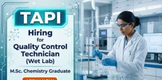 TAPI Careers announces Quality Control Jobs for professionals seeking Chemistry Jobs in pharmaceutical laboratory operations.