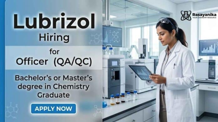 Lubrizol Careers announces Chemist Jobs for professionals seeking Chemistry Jobs in quality assurance and quality control operations. Lubrizol Careers announces Chemist Jobs for professionals seeking Chemistry Jobs in quality assurance and quality control operations.