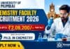 ₹2,09,200 Salary! Chemistry Faculty Recruitment 2026 at University of Mumbai Chemistry Faculty Recruitment 2026 at University of Mumbai for Assistant Professor Reader and Associate Professor Posts