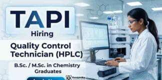 Quality Control Jobs TAPI Careers Chemistry Jobs HPLC Technician Pharmaceutical Laboratory Recruitment