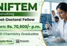 NIFTEM Research Fellow Jobs | Earn: ₹70,900/- p.m. | Chemistry Candidates Apply Now Research Fellow Jobs NIFTEM Vacancy Chemistry Careers Post Doctoral Fellow Recruitment 2026