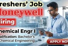 Chemistry Freshers Job at Honeywell Careers for Chemical Engineer Jobs entry-level role in Gurugram engineering sector