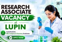 Lupin Hiring Analytical Chemistry Graduates | Research Associate Roles Research Associate Job at Lupin | MSc Chemistry Jobs