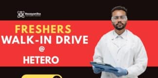 BSc Chemistry Freshers Job at Hetero | Production Chemist Role
