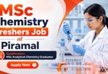 Exciting Freshers Job at Piramal | Trainee R&D Role MSc Chemistry Freshers Job at Piramal | Trainee-R&D Role