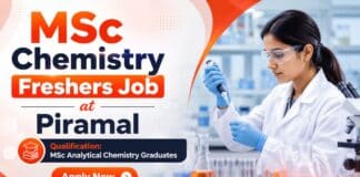 MSc Chemistry Freshers Job at Piramal | Trainee-R&D Role
