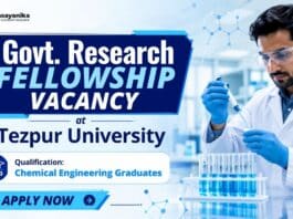 Tezpur University Recruitment | Govt Research Fellowship