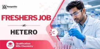 MSc Chemistry Freshers Job at Hetero | Regulatory Affairs Job