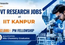 Govt Research Jobs at IIT Kanpur for Chemistry Graduates | Fellowship ₹42,000/- PM MSc Chemistry Job at IIT Kanpur | Government Research Jobs