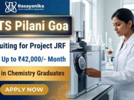 Junior Research Fellowships at BITS Pilani Goa for MSc Chemistry Jobs and Research Careers