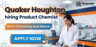 Chemistry Jobs at Quaker Houghton for professionals seeking Chemist Jobs in Kolkata