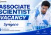 Scientist Job at Syngene | MSc Chemical Sciences Job