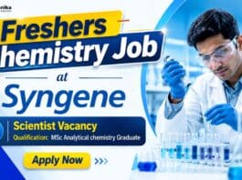 MSc Chemistry Freshers Job at Syngene | Analytical Chemistry Scientist Job