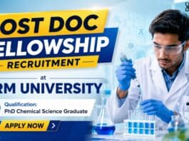 Post Doc Fellowship Recruitment Chemistry Careers at SRM University
