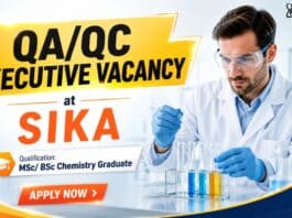 MSc Chemistry Job at Sika | Quality Executive Recruitment 