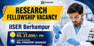 Research Fellowship at IISER Berhampur for MSc Chemistry Graduates