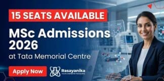 MSc Admissions at Tata Memorial Centre 2026 for B.Sc Chemistry and science graduates