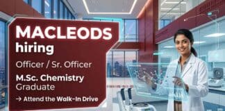 M.Sc Chemistry Jobs at Macleods | Macleods Careers | Walk-In Drive for Quality Control and Quality Assurance positions