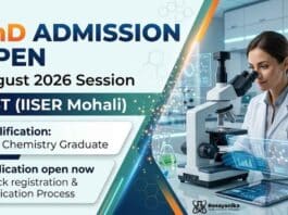 PhD Admission at INST for students interested in Chemistry Careers and advanced research opportunities