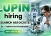 Research Associate Jobs at Lupin Careers for Chemistry Professionals Research Associate Jobs at Lupin Careers for candidates seeking Chemistry Jobs in pharmaceutical research