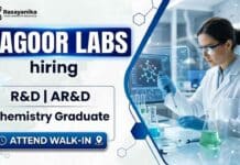 Chemistry Jobs at Tagoor Labs | Walk-In Drive 2026 Chemistry Jobs at Tagoor Labs through Walk-In Drive for experienced professionals in Hyderabad
