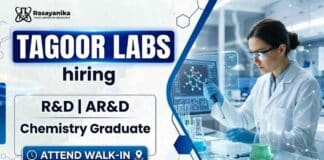 Chemistry Jobs at Tagoor Labs | Walk-In Drive 2026 Chemistry Jobs at Tagoor Labs through Walk-In Drive for experienced professionals in Hyderabad