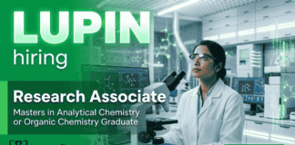 Research Associate Jobs at Lupin Careers for candidates seeking Chemistry Jobs in Pune