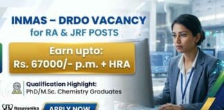 Research Fellowship Govt Vacancy Chemistry Careers DRDO INMAS Recruitment 2026