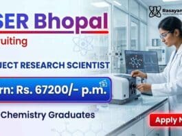 Scientist Jobs at IISER Bhopal Recruitment for Chemistry Research Jobs