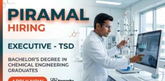 Piramal Careers announces Executive Jobs for professionals seeking Chemical Engineering Jobs in the pharmaceutical industry.
