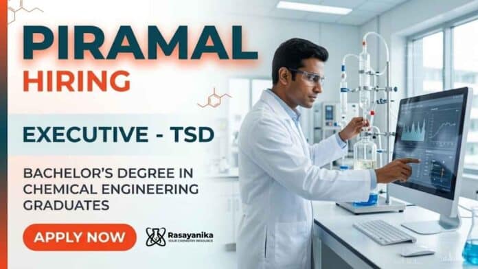 Piramal Careers announces Executive Jobs for professionals seeking Chemical Engineering Jobs in the pharmaceutical industry. Piramal Careers announces Executive Jobs for professionals seeking Chemical Engineering Jobs in the pharmaceutical industry.
