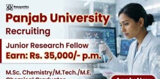 Chemistry JRF Vacancy at Panjab University | Earn upto: Rs. 35,000/- p.m. + HRA Chemistry JRF Vacancy under Panjab University Recruitment for candidates seeking Research Fellow Jobs